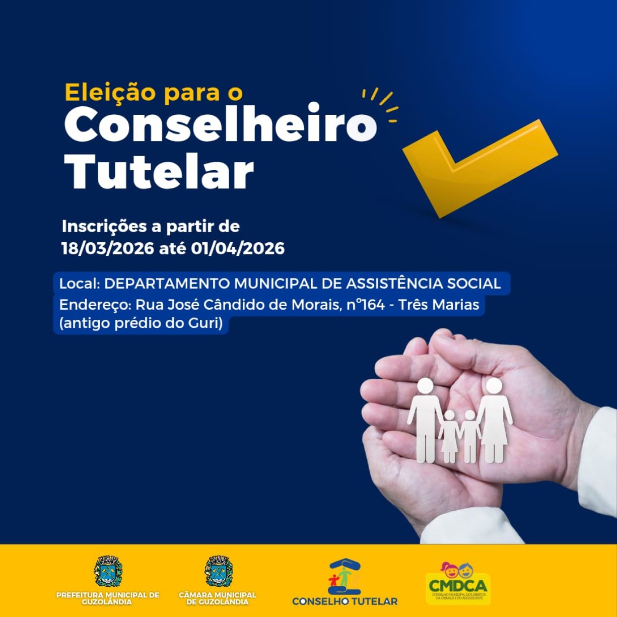 Inscrições Abertas para a Eleição Suplementar do Conselho Tutelar de Guzolândia!